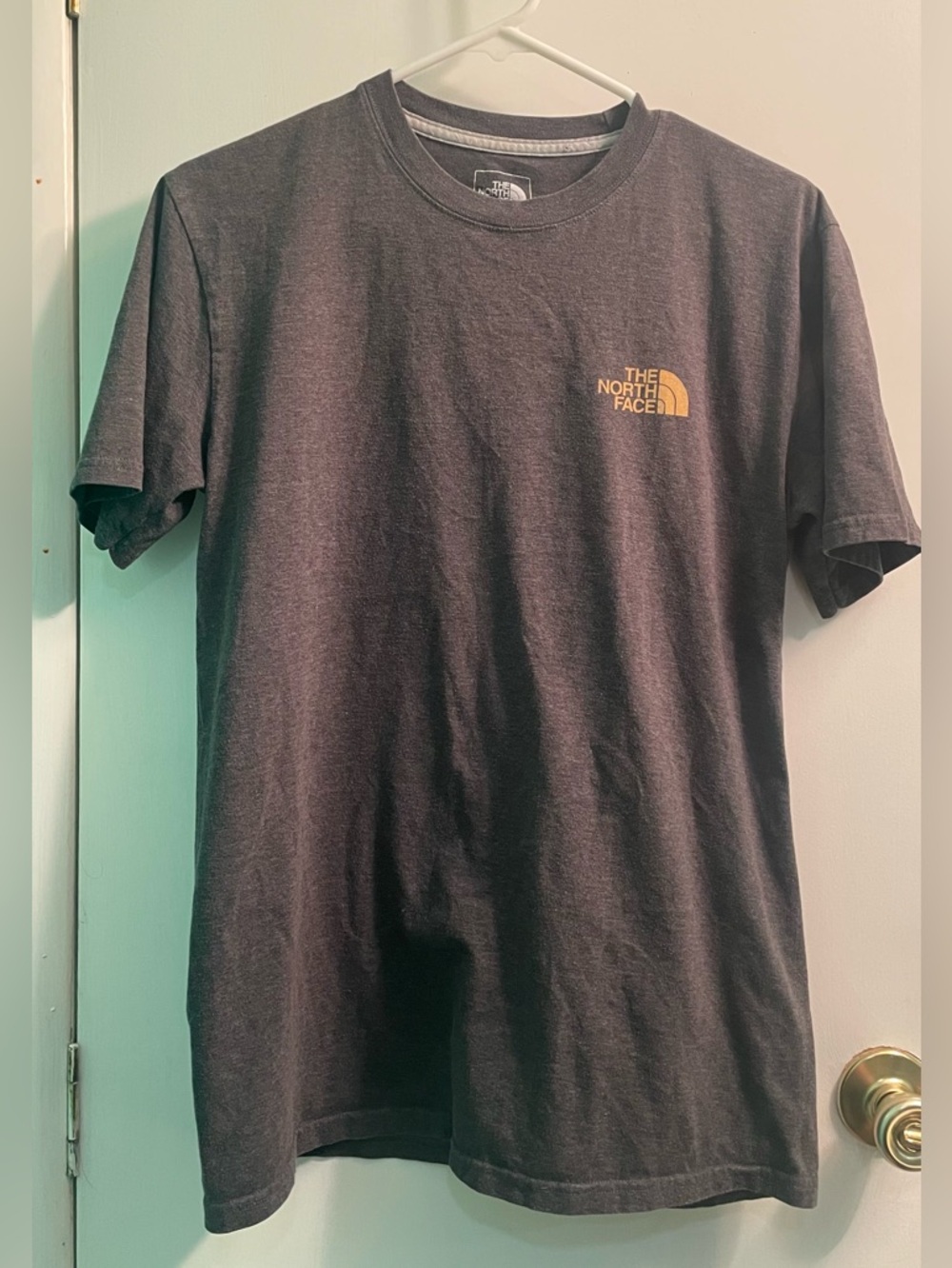 The North Face Men’s Short-Sleeve Tee - Charcoal with Gold Logo
